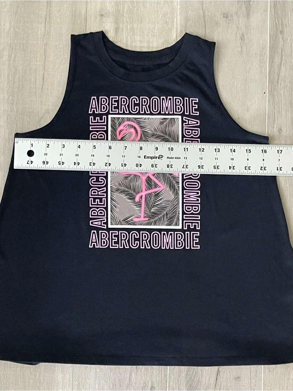 Abercrombie Kids Flamingo Graphic Tank Top Black Sleeveless Shirt Girls 11/12